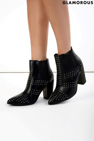 Glamorous Studded Ankle Boots